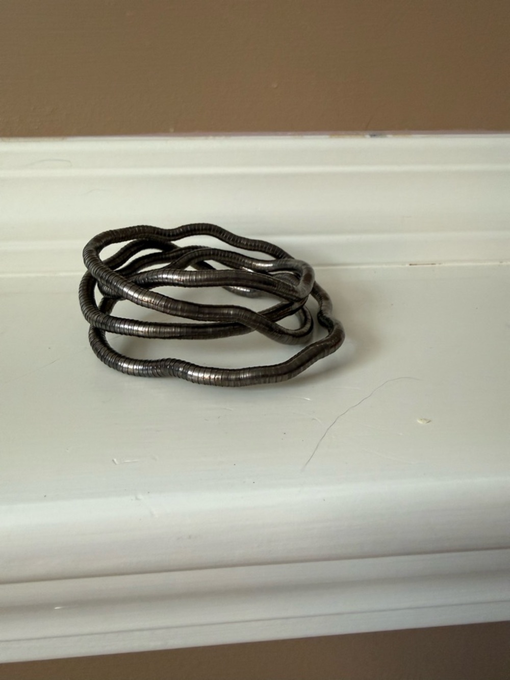 Flexible Vintage Style Gunmetal  Snake Coil Bracelet